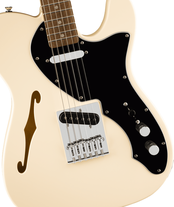 Fender Squier Affinity Series® Telecaster® Thinline, Laurel Fingerboard, Black Pickguard, Olympic White