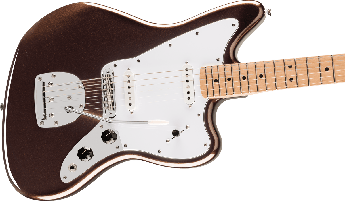 Fender Squier Affinity Series® Jaguar®, Maple Fingerboard, White Pickguard, Mystic Metallic Brown