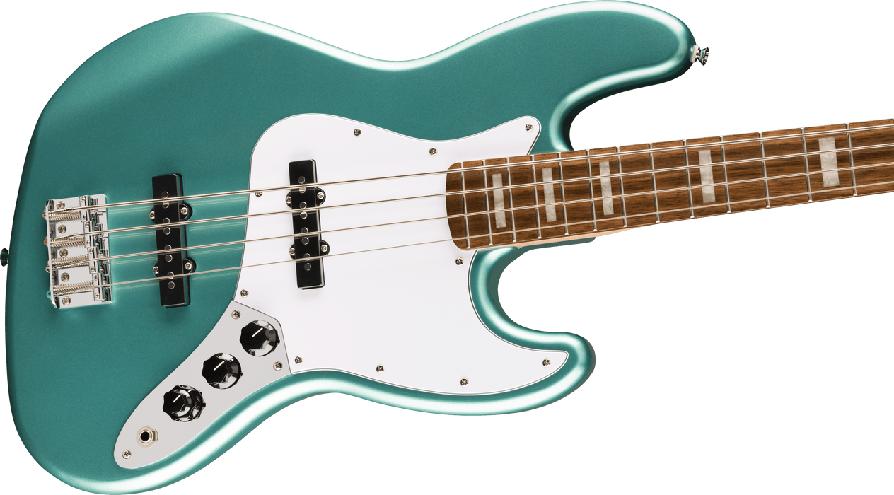 Fender Squier Affinity Series® Active Jazz Bass®, Laurel Fingerboard, White Pickguard, Mystic Sea Foam Green