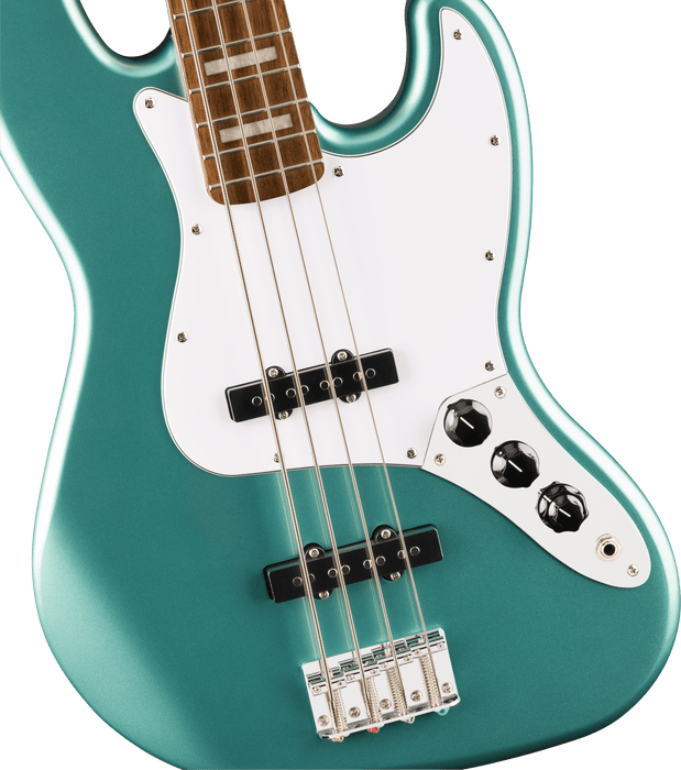 Fender Squier Affinity Series® Active Jazz Bass®, Laurel Fingerboard, White Pickguard, Mystic Sea Foam Green