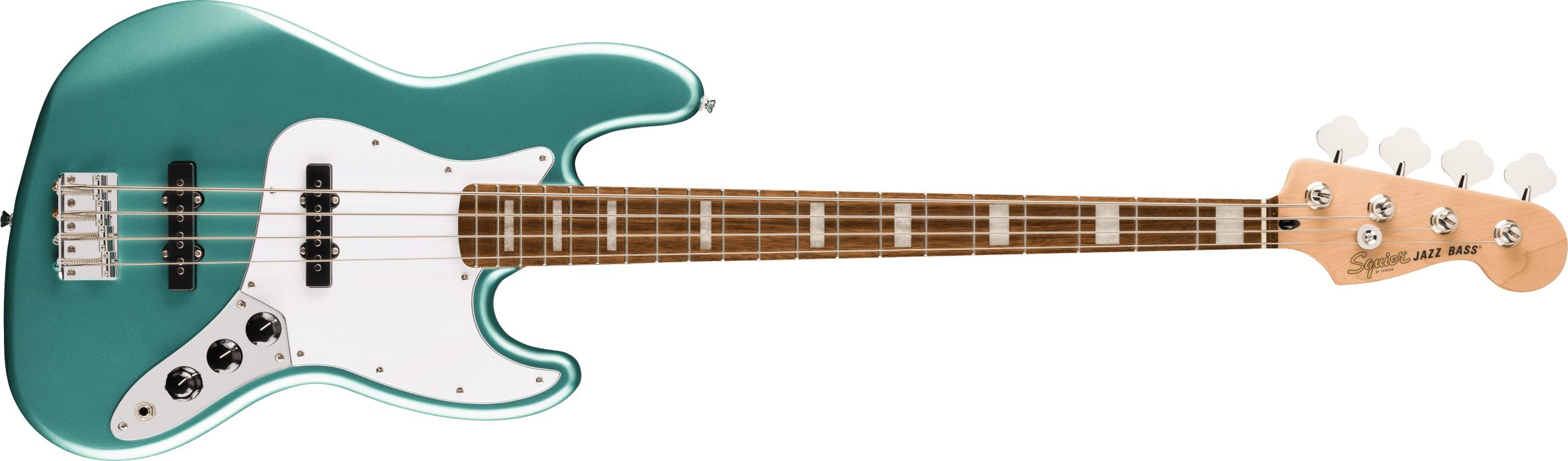 Fender Squier Affinity Series® Active Jazz Bass®, Laurel Fingerboard, White Pickguard, Mystic Sea Foam Green