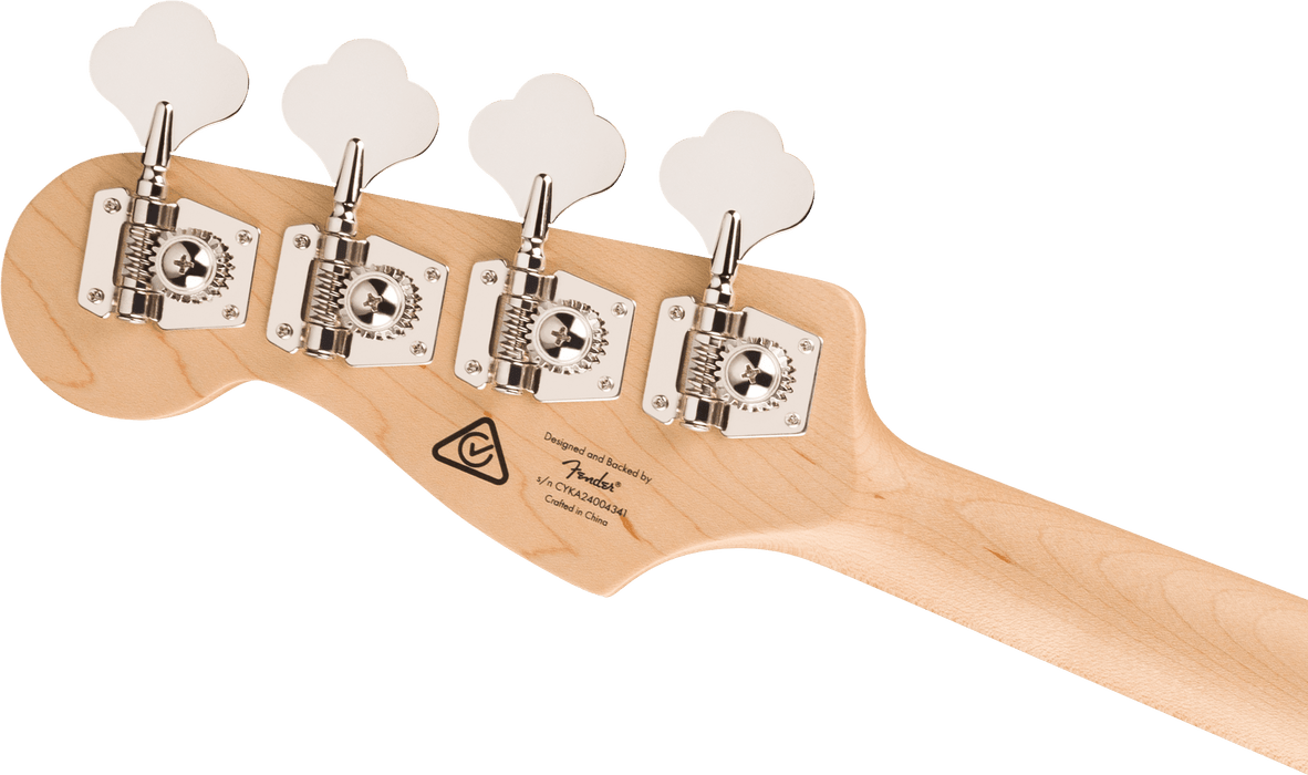 Fender Squier Affinity Series® Active Jazz Bass®, Laurel Fingerboard, White Pickguard, Mystic Sea Foam Green