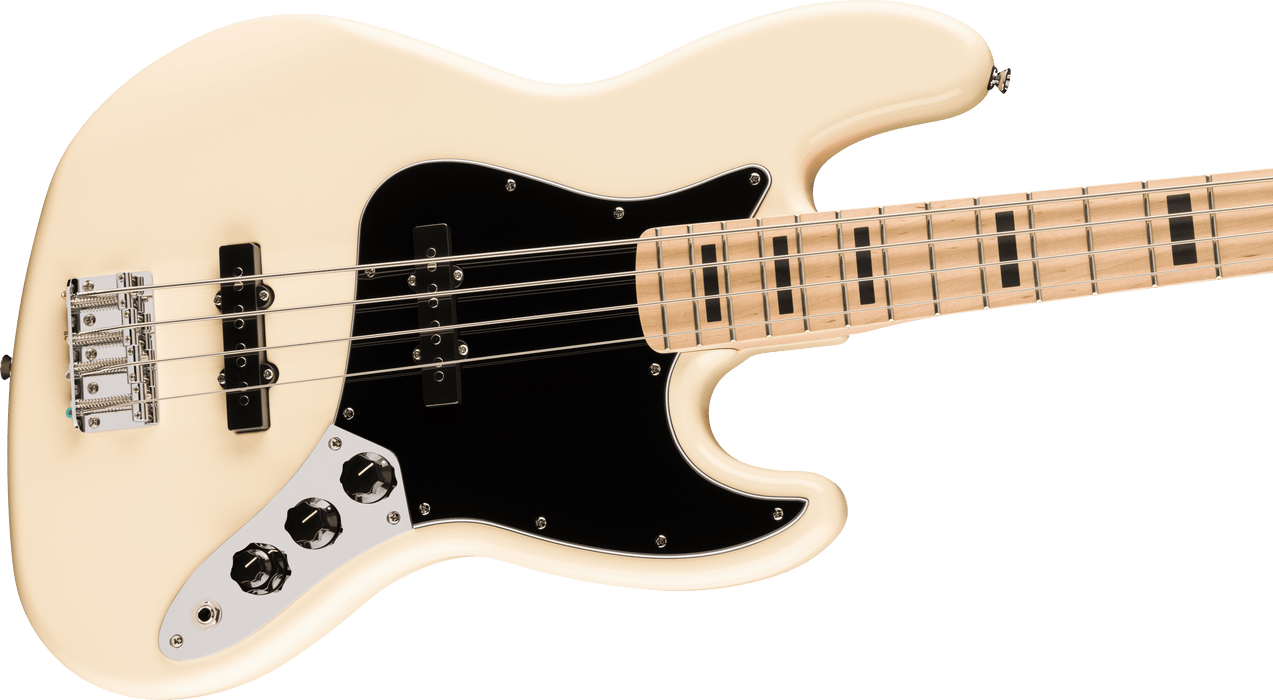 Fender Squier Affinity Series® Active Jazz Bass®, Maple Fingerboard, Black Pickguard, Olympic White