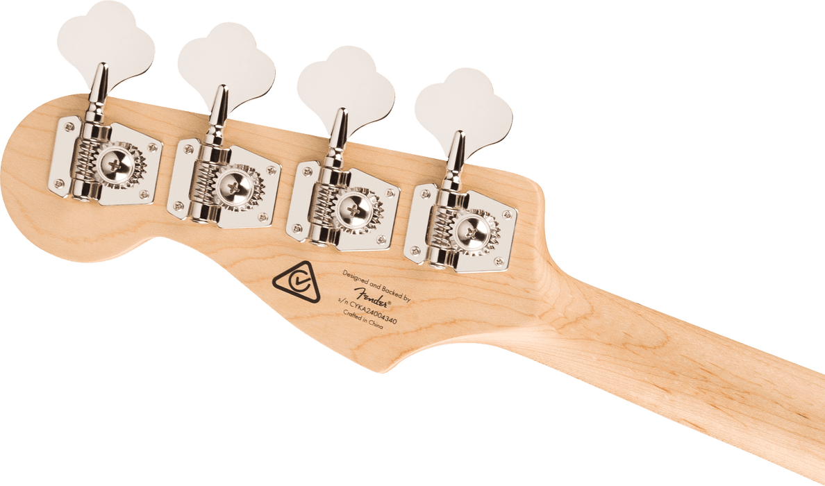 Fender Squier Affinity Series® Active Jazz Bass®, Maple Fingerboard, Black Pickguard, Olympic White