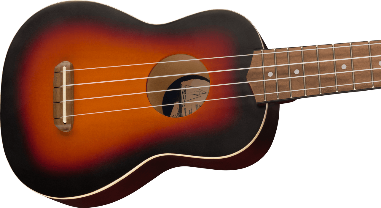 Fender Venice Soprano Uke, Walnut Fingerboard, 2-Color Sunburst