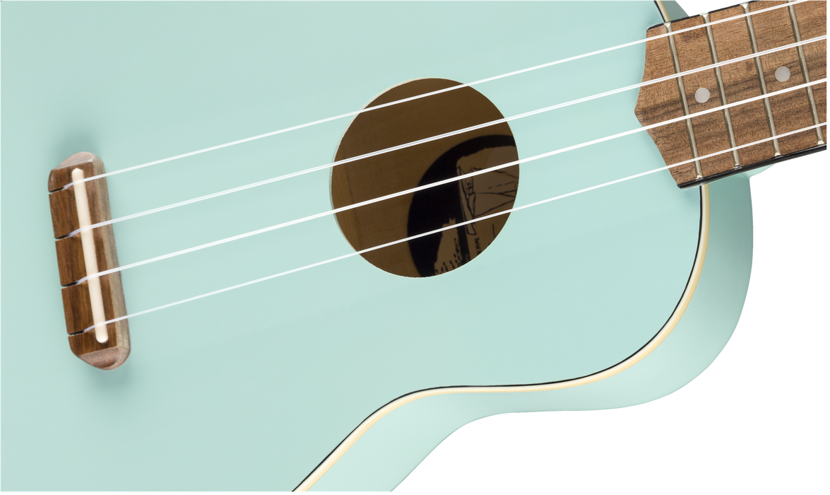 Fender Venice Soprano Uke, Walnut Fingerboard, Daphne Blue