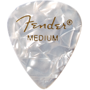 Premium Celluloid 351 Shape Picks, Medium, White Moto, 12-Pack - Guitar Warehouse