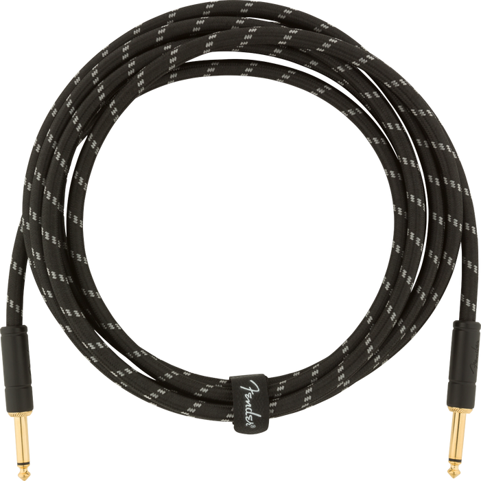 Fender Deluxe Series Instrument Cable, Straight/Straight, 10', Black Tweed