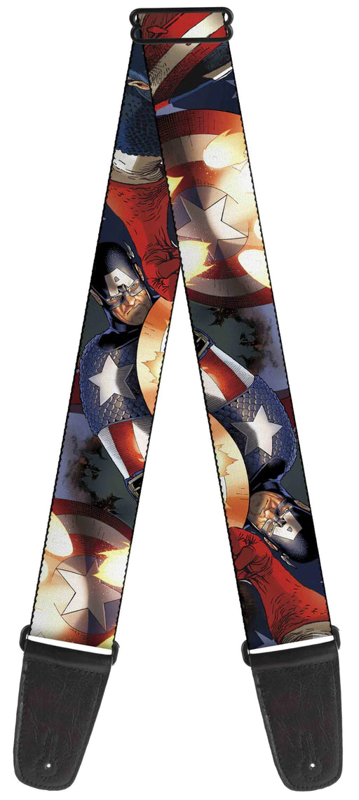 Marvel Comics Superhero Captain America Guitar Strap - Buckle Down - Made in USA - Guitar Warehouse