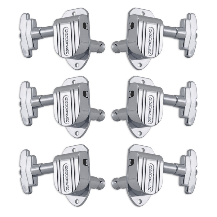 Grover Imperial Machineheads ~ 3+3 ~ Chrome