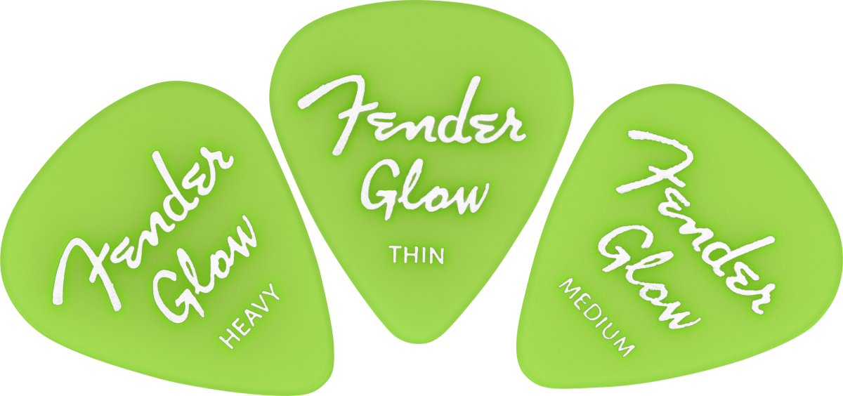 Fender Glow In The Dark 351 Picks, 12-Pack - Assorted Gauges - Guitar Warehouse