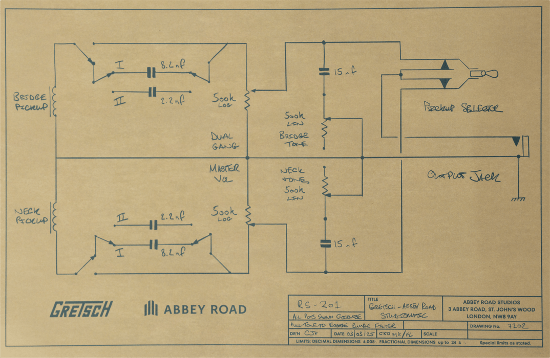 Gretsch Limited Edition Abbey Road Studiomatic™ Hollow Body with Bigsby® and Gold Hardware, Ebony Fingerboard, Classic Walnut Stain