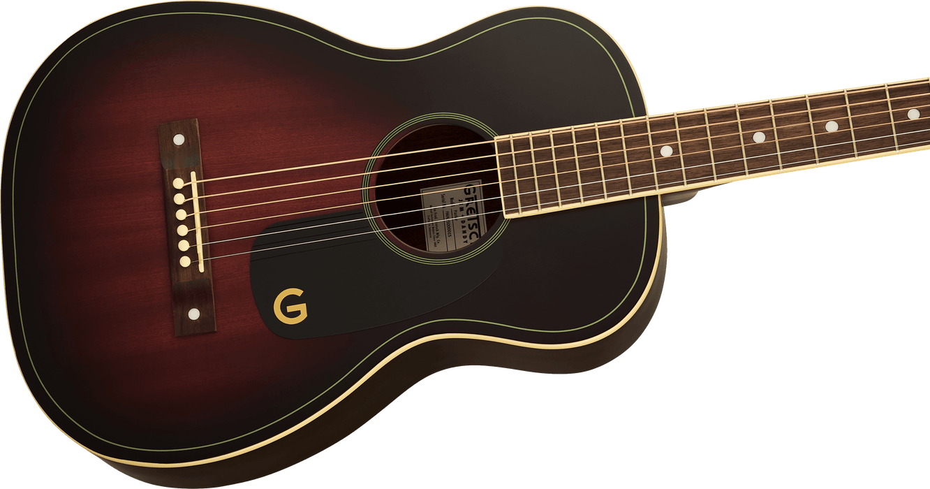 Jim Dandy™ Parlor, Walnut Fingerboard, Black Pickguard, Deep Cherry Burst