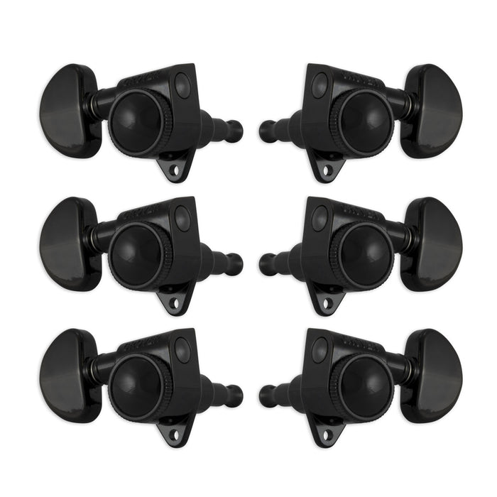 Grover Roto-Grip Machineheads ~ 3+3 ~ Black Chrome