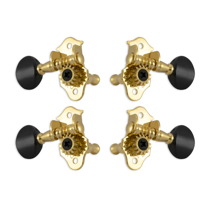GroverSta-Tite Ukulele Pegs (Set of 4) ~ Gold ~ Black