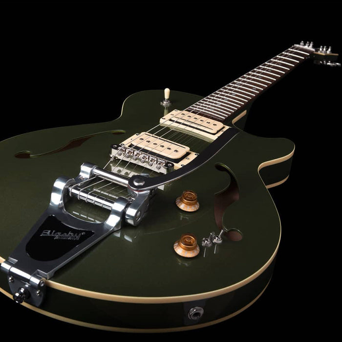 Godin Montreal Premiere LTD Semi-Acoustic Guitar ~ Desert Green with Bigsby and Bag