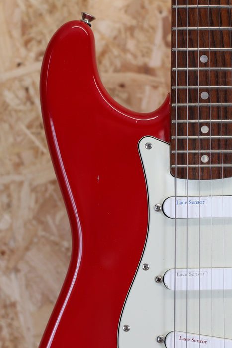 2002 Squier Affinity Stratocaster in  Red c/w Lace Sensor Pickups - Pre-Owned