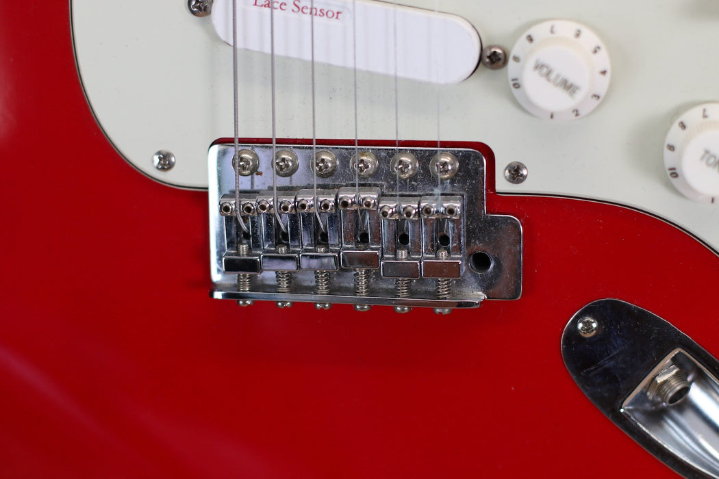 2002 Squier Affinity Stratocaster in  Red c/w Lace Sensor Pickups - Pre-Owned