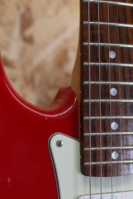 2002 Squier Affinity Stratocaster in  Red c/w Lace Sensor Pickups - Pre-Owned