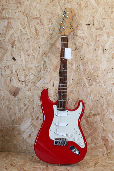 2002 Squier Affinity Stratocaster in  Red c/w Lace Sensor Pickups - Pre-Owned