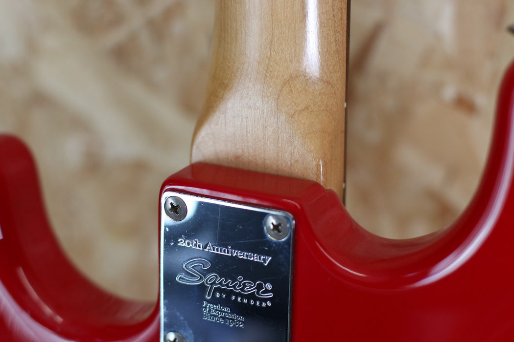 2002 Squier Affinity Stratocaster in  Red c/w Lace Sensor Pickups - Pre-Owned