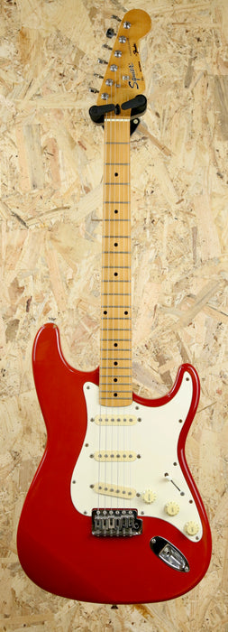 80/90's MIK Squier Stratocaster in Faded Red w/Maple - Pre-Owned
