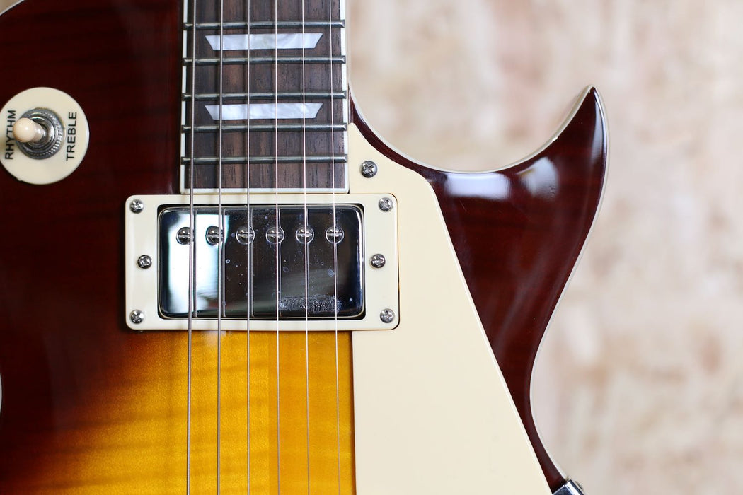 Vintage V100 Electric Guitar Flamed Iced Tea Burst - Pre-owned