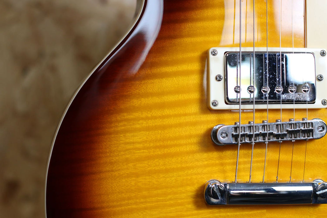 Vintage V100 Electric Guitar Flamed Iced Tea Burst - Pre-owned