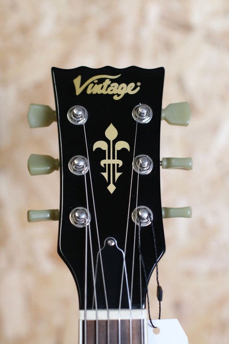 Vintage V100 Electric Guitar Flamed Iced Tea Burst - Pre-owned