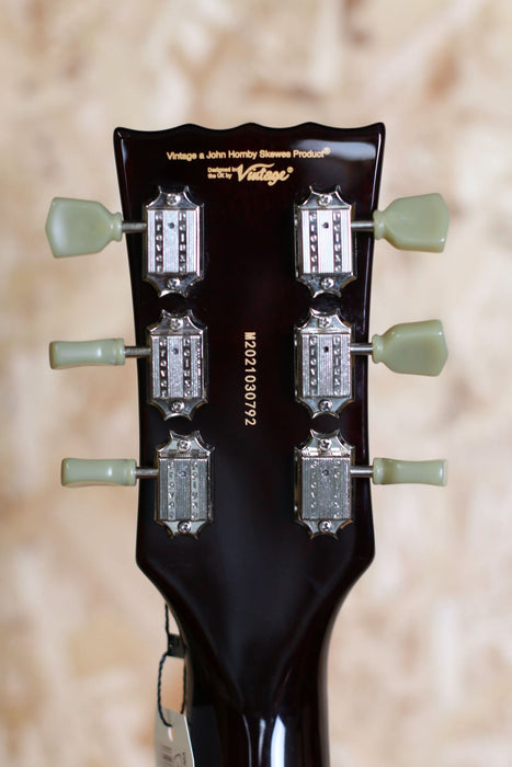 Vintage V100 Electric Guitar Flamed Iced Tea Burst - Pre-owned