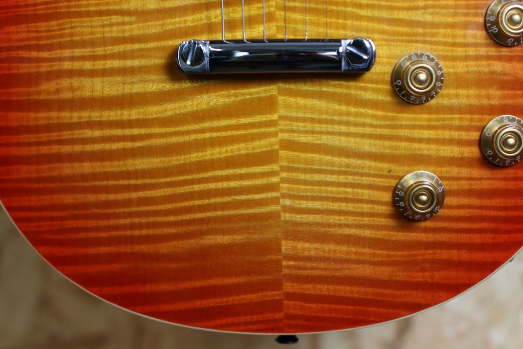 Vintage V100 Electric Guitar Cherry Red Burst AA Flame - Pre-owned