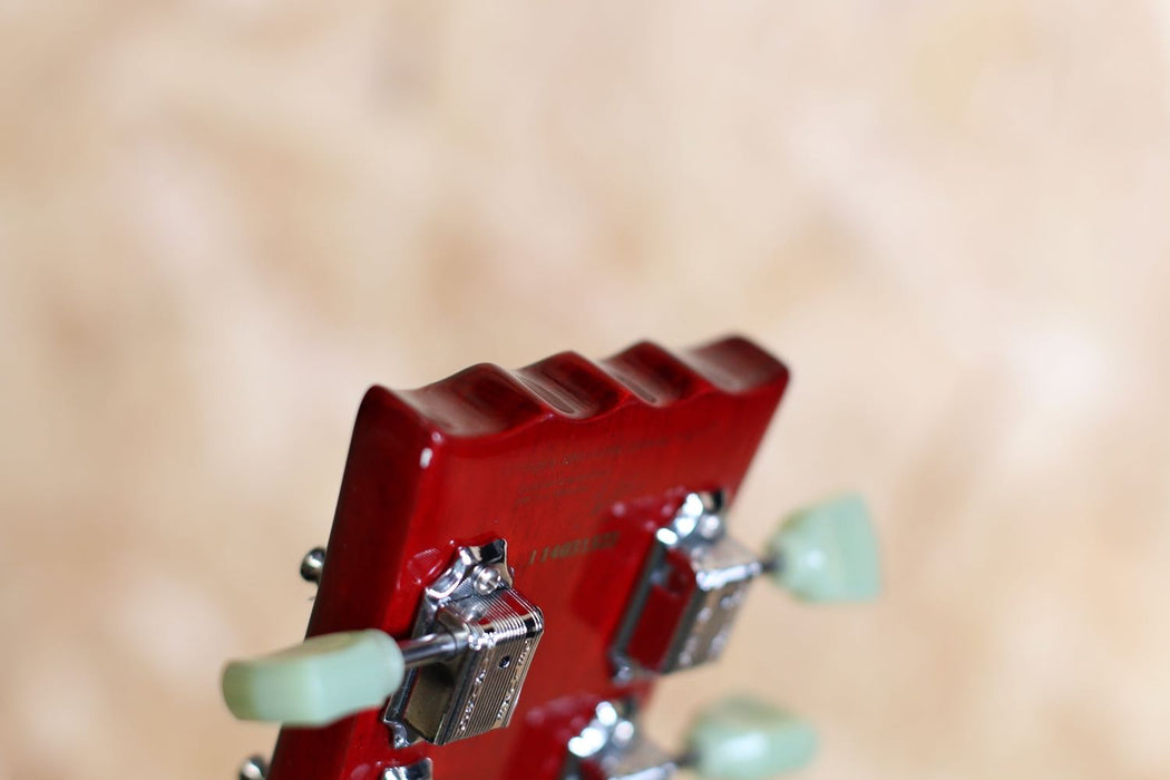 Vintage V100 Electric Guitar Cherry Red Burst AA Flame - Pre-owned