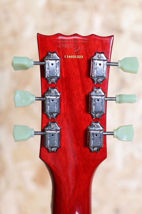 Vintage V100 Electric Guitar Cherry Red Burst AA Flame - Pre-owned