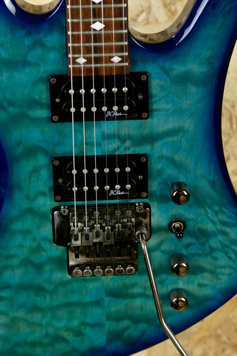 BC Rich Mockingbird w/Floyd Rose ST in Transparent Blue/Green Burst MIK - Pre-Owned