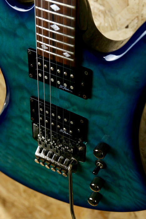 BC Rich Mockingbird w/Floyd Rose ST in Transparent Blue/Green Burst MIK - Pre-Owned