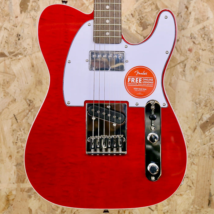 Fender Squier Affinity Series® Telecaster® FMT SH, Laurel Fingerboard, White Pickguard, Crimson Red Transparent