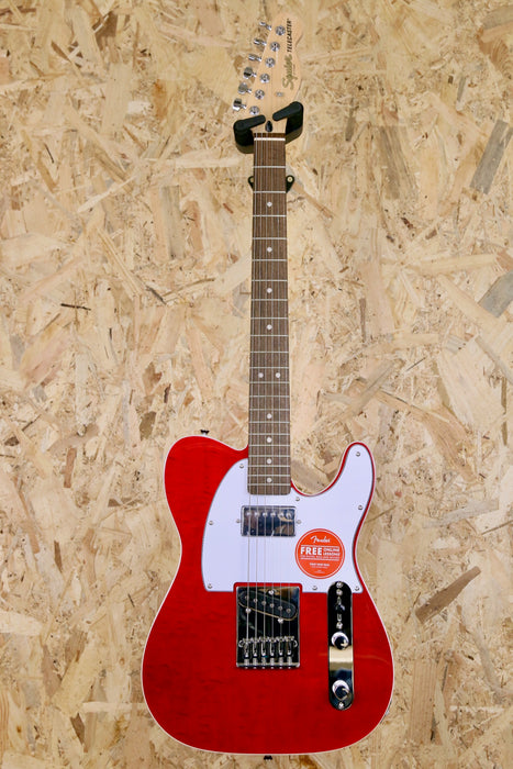 Fender Squier Affinity Series® Telecaster® FMT SH, Laurel Fingerboard, White Pickguard, Crimson Red Transparent