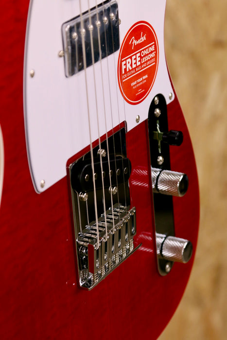 Fender Squier Affinity Series® Telecaster® FMT SH, Laurel Fingerboard, White Pickguard, Crimson Red Transparent