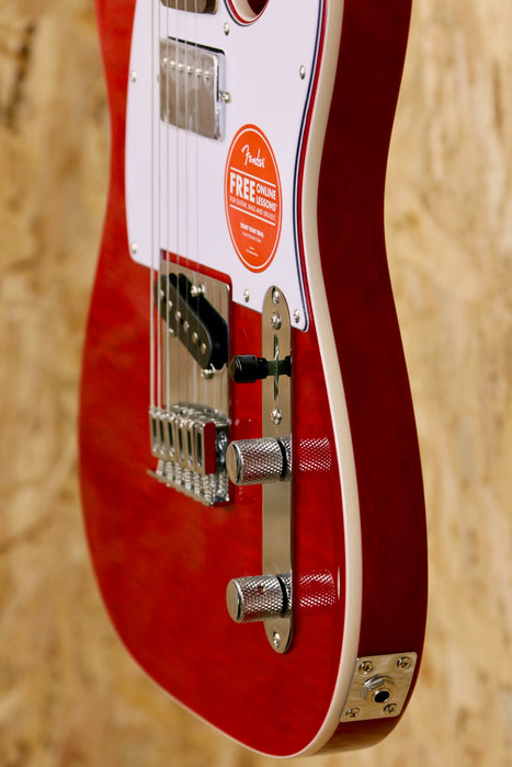 Fender Squier Affinity Series® Telecaster® FMT SH, Laurel Fingerboard, White Pickguard, Crimson Red Transparent