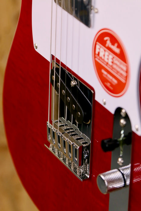 Fender Squier Affinity Series® Telecaster® FMT SH, Laurel Fingerboard, White Pickguard, Crimson Red Transparent