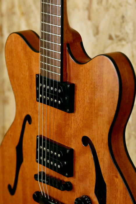 Hofner Ignition Verythin Electric Guitar Semi Hollow - Natural Stain - Pre-owned