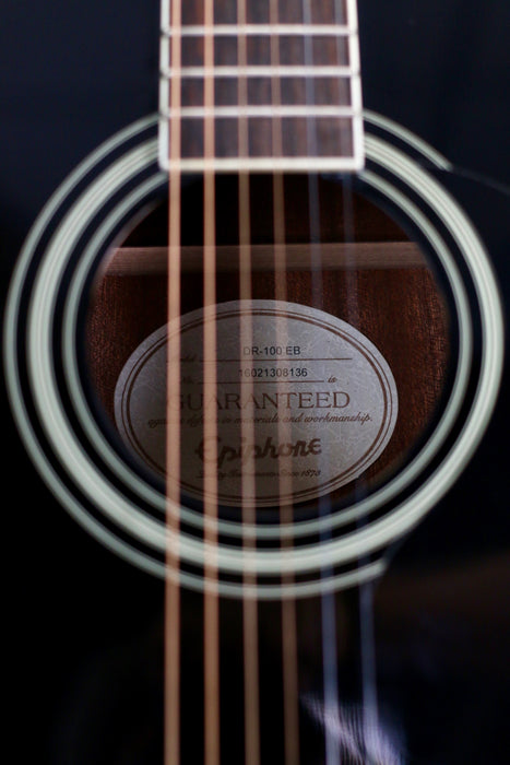 Epiphone DR-100 EB Dreadnought Acoustic in Black - Pre-owned