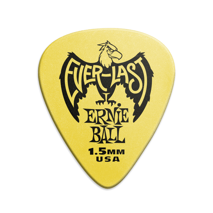 Ernie Ball 1.5mm YELLOW Everlast Picks 12 Pack