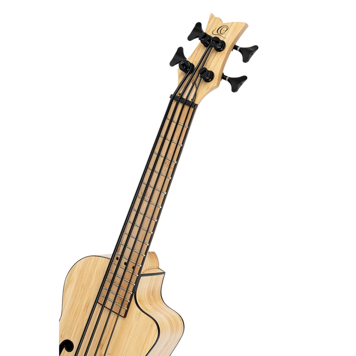 Ortega 4-String Short Scale Uke Bass Solid Bamboo Natural - RUNAB-UB