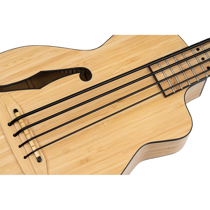 Ortega 4-String Short Scale Uke Bass Solid Bamboo Natural - RUNAB-UB
