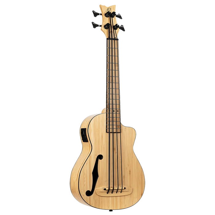 Ortega 4-String Short Scale Uke Bass Solid Bamboo Natural - RUNAB-UB