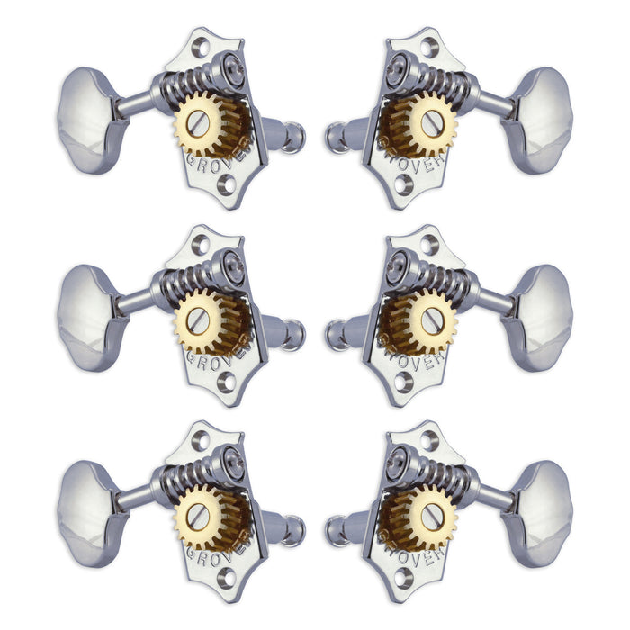 Grover STA-TITE Machineheads ~ 3+3 ~ Horizontal ~ Chrome