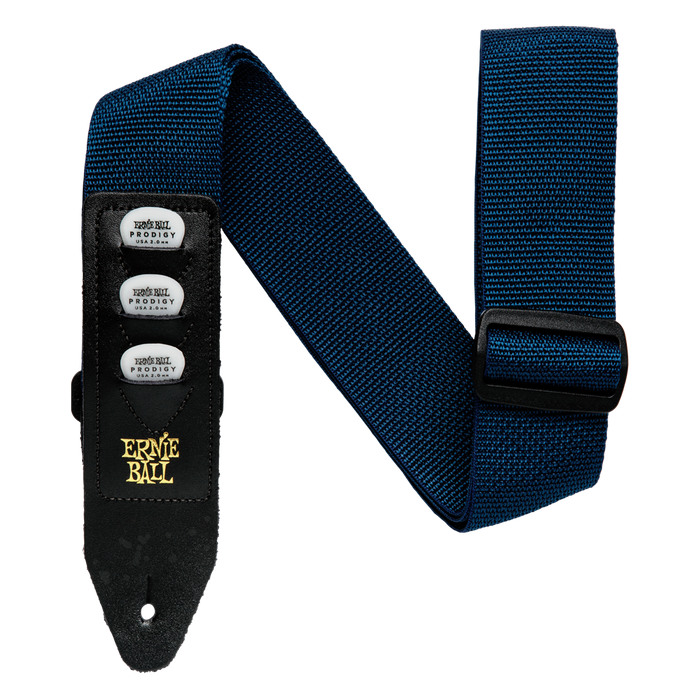 ERNIE BALL PICK HOLDER GUITAR STRAP - Navy Blue