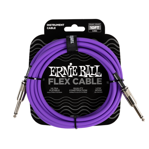 Ernie Ball Flex Instrument Cable - 10ft Purple - Guitar Warehouse