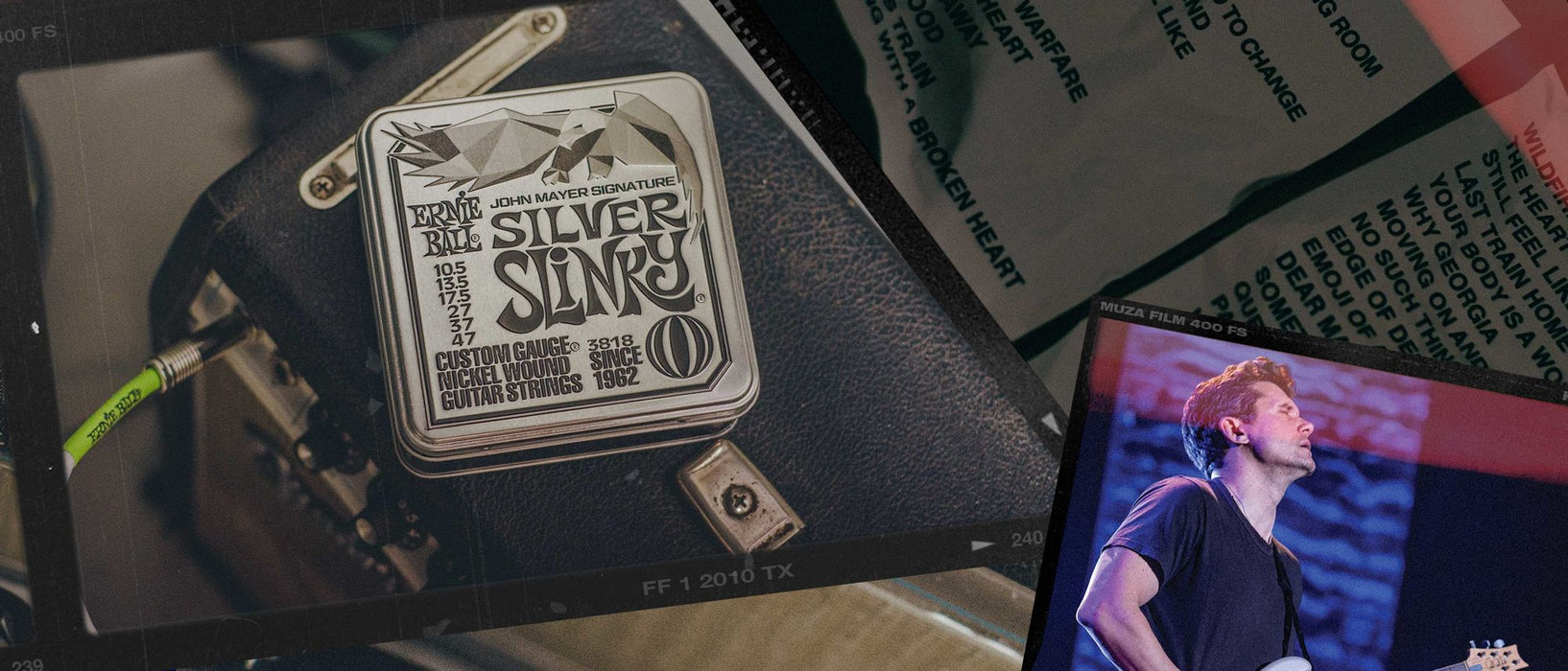 Ernie Ball John Mayer Silver Signature Slinky Electric Guitar Strings 10.5-47